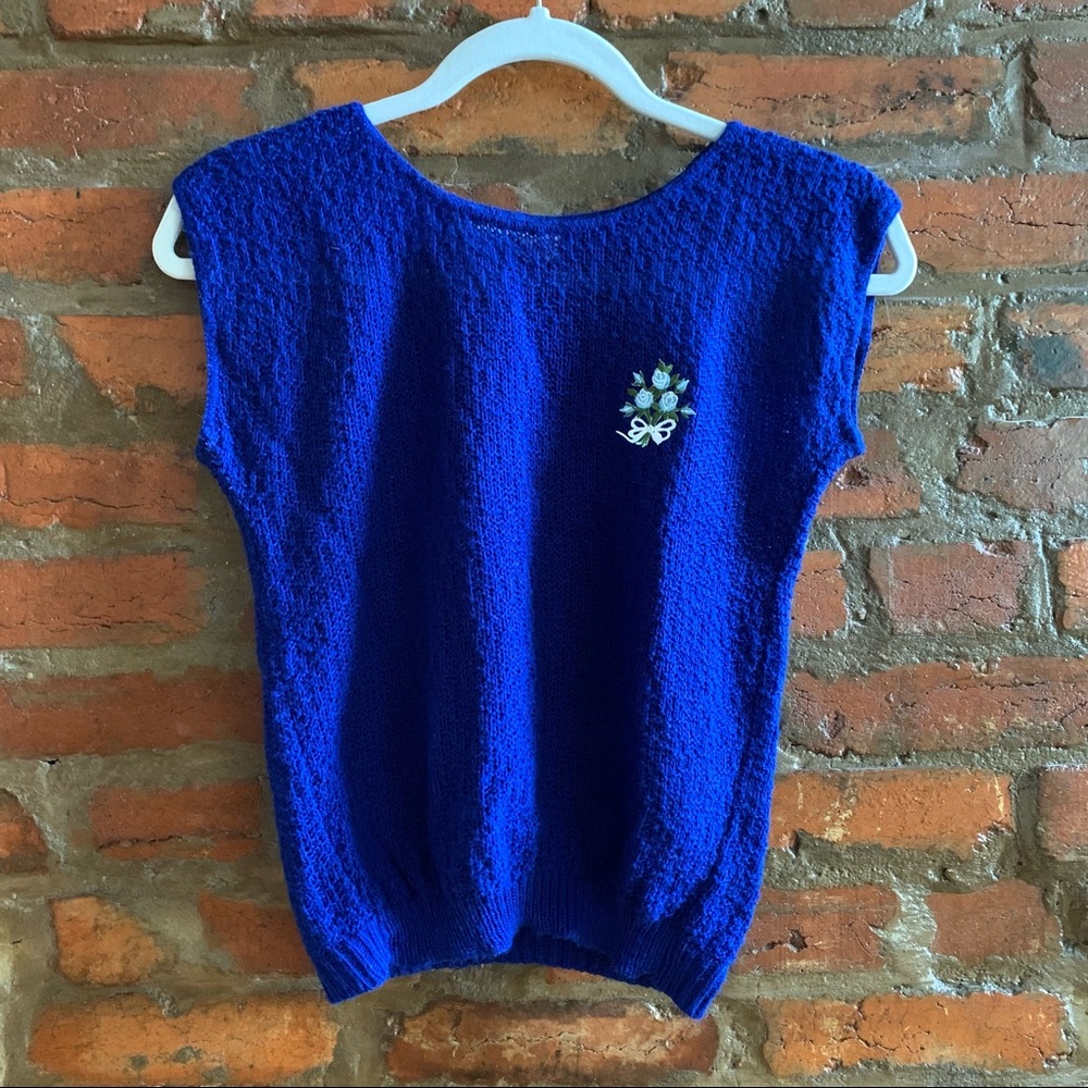 Vintage Cobalt Blue Sweater Vest